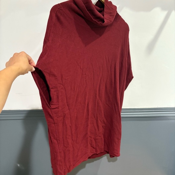 Joan Vass Maroon Poncho Sweater - Picture 10 of 11